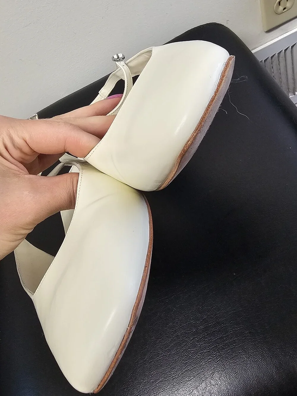 Reformation Claire Slingback Mules Sandals White Leather Size 11